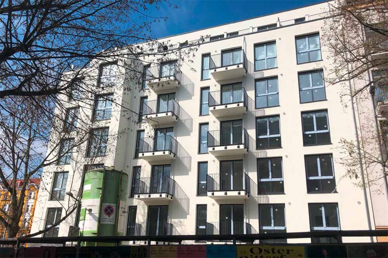 Immobilienprojekt Wextraße in Berlin, Generalunternehmer: Mastiok Bau - Außenfassade
