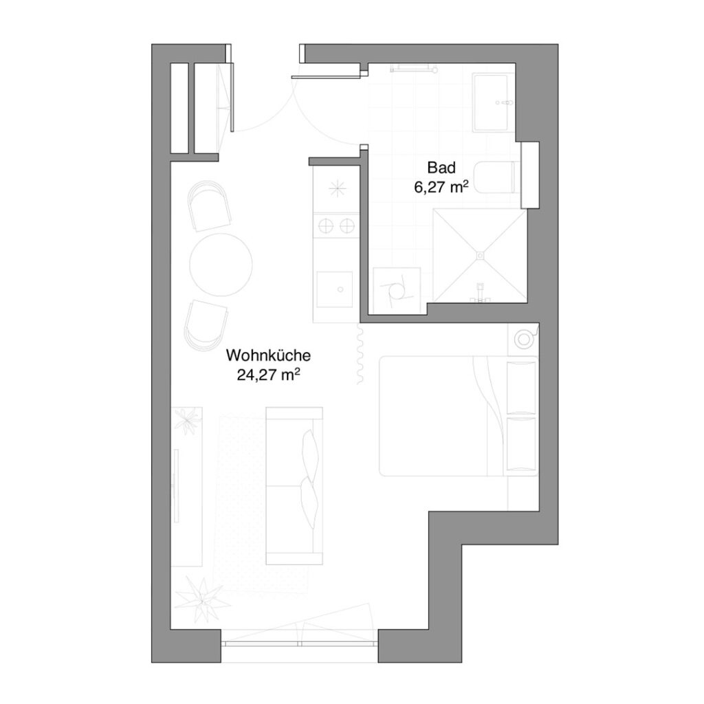 Wexstraße 27 - 1 Zimmer Wohnung